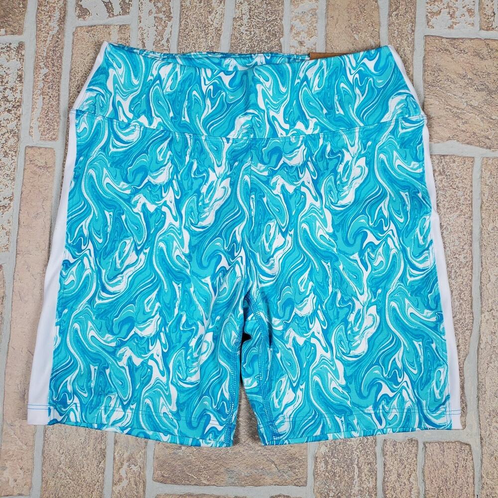Victoria's Secret PINK Active Ultimate Bike Shorts Sz S HIGH WAIST 6" Blue NWT
